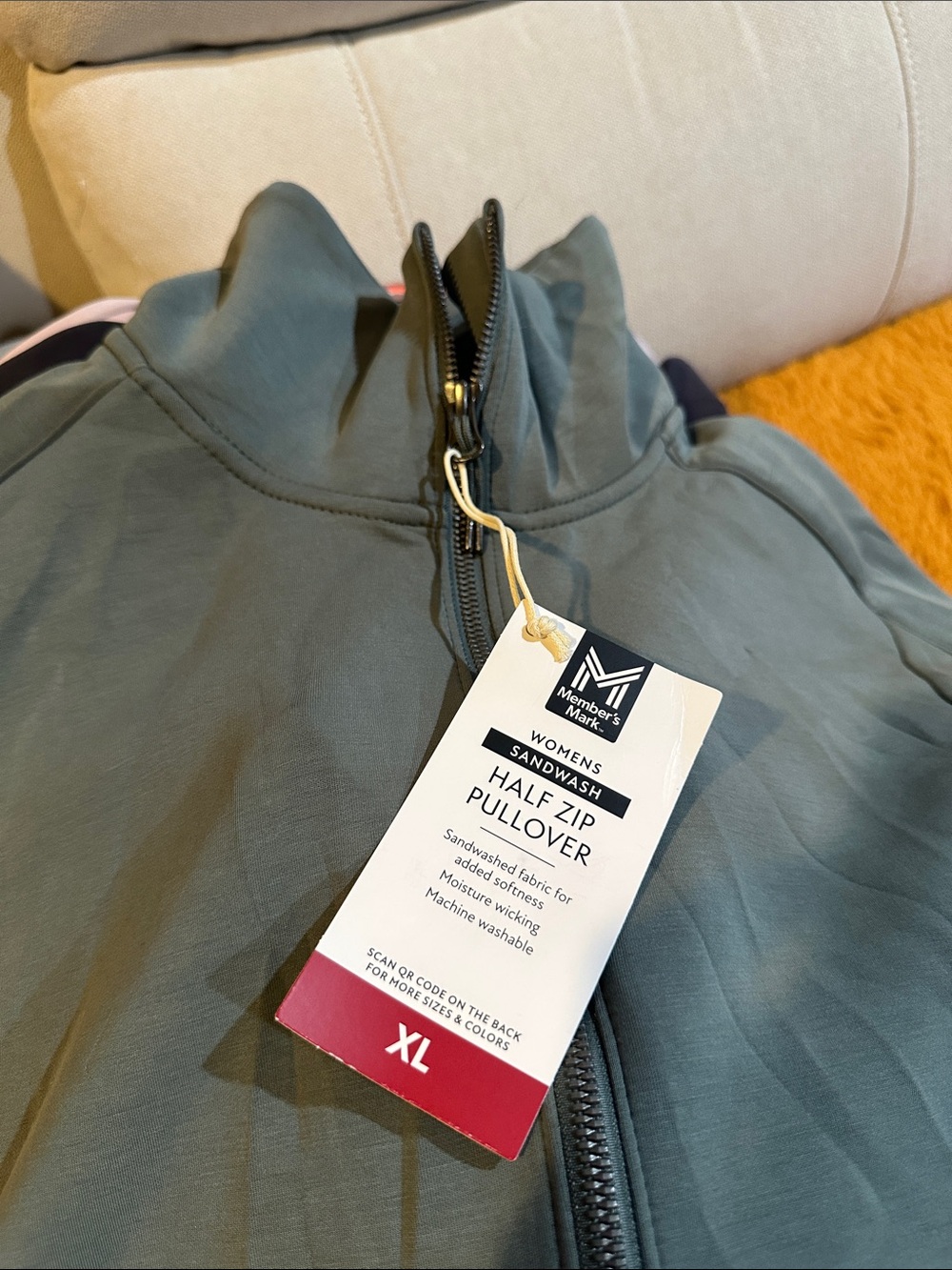 Olive Green Quarter-Zip Pullover NWT Size XL - Picture 6 of 6